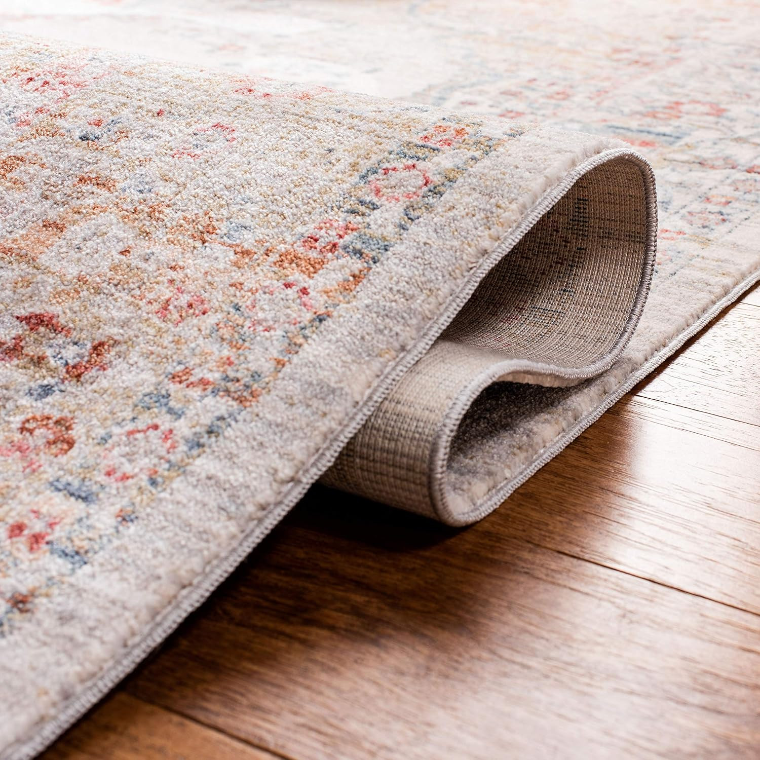 Kenitra Vintage Oriental Accent Rug 3′ x 5′, Grey & Light Blue, Easy Care