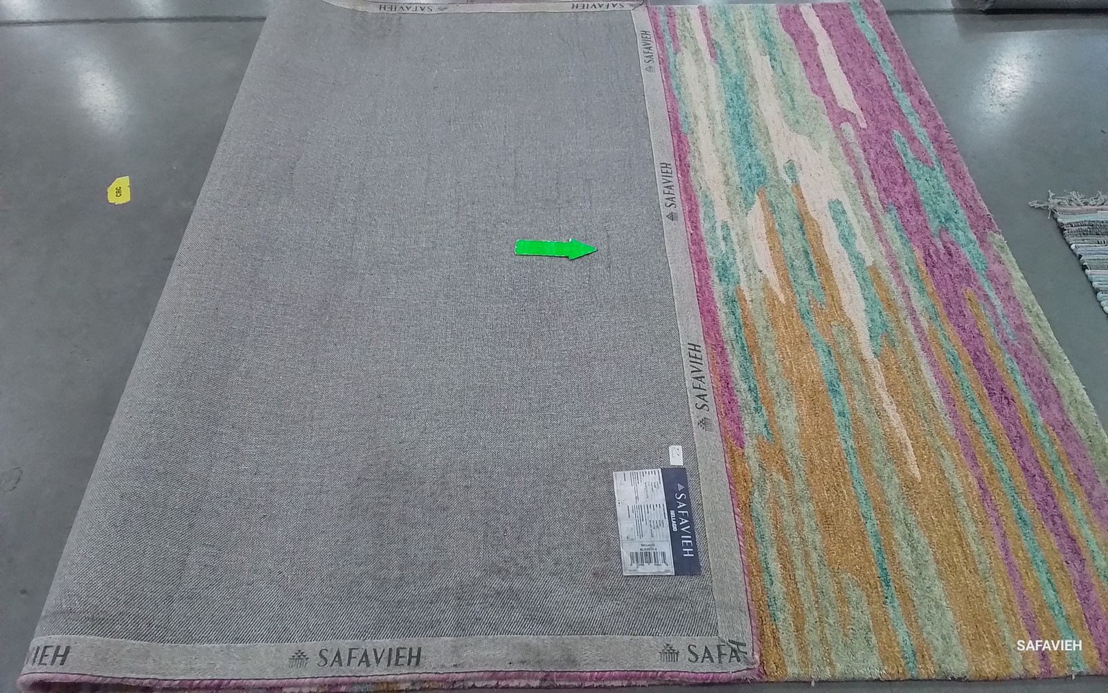 YELLOW / GREEN 6′-0″ x 9′-0″ Back Stain Rug, Reduced Price 1172801988 BLG201C-6