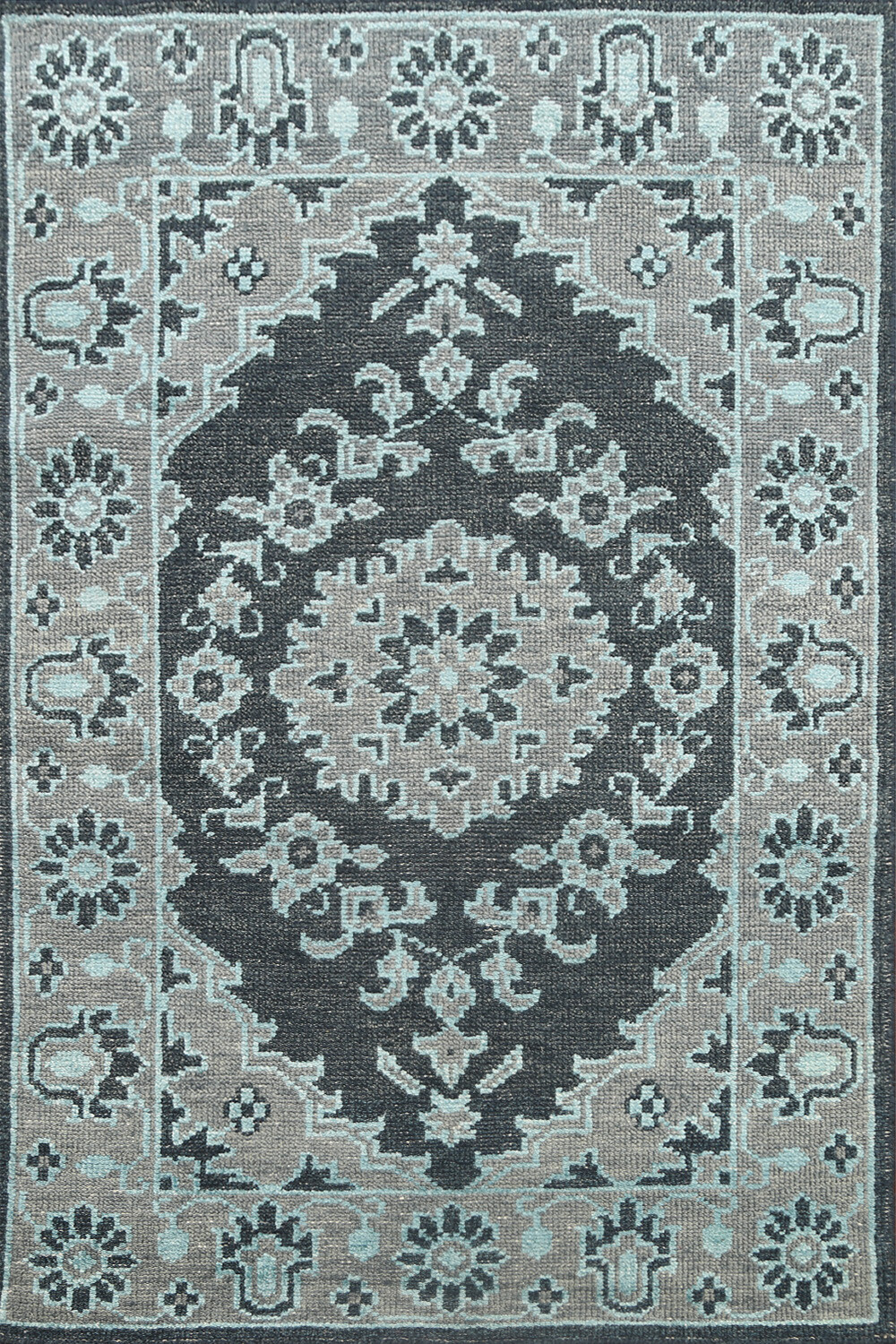 Luxury Hand-Knotted Contemporary Moroccan Wool Area Rugs Gray 4×6 ft