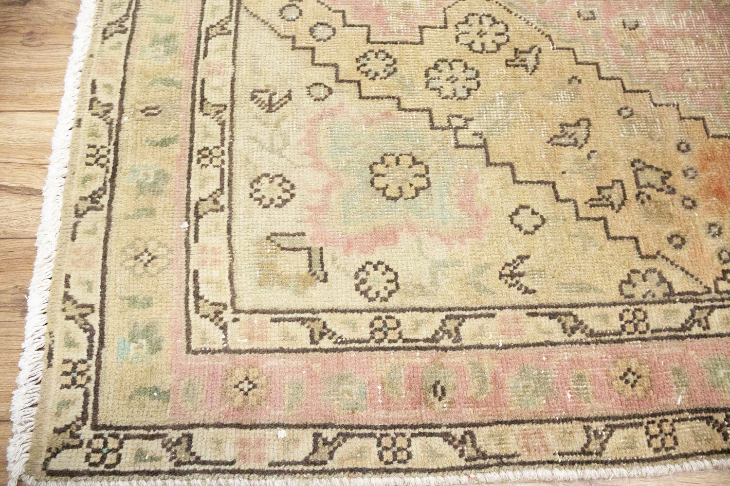 Semi-Antique Distressed Handmade Floral Oriental Wool Rug Entryway Carpet 3×5 Ft