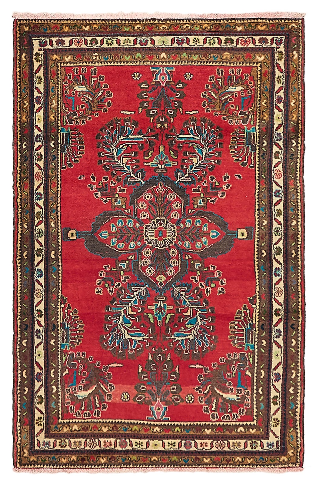 Traditional Vintage Hand-Knotted Area Rug 3’3″ x 5’0″ Oriental Wool Carpet