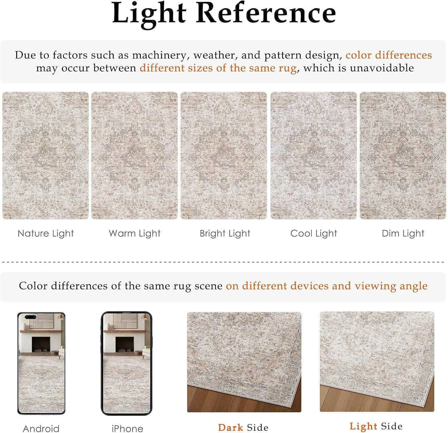 Beige Area Rugs 8X10 Washable Rug Indoor Carpet | Living Room Rug,Vintage Rug,Be