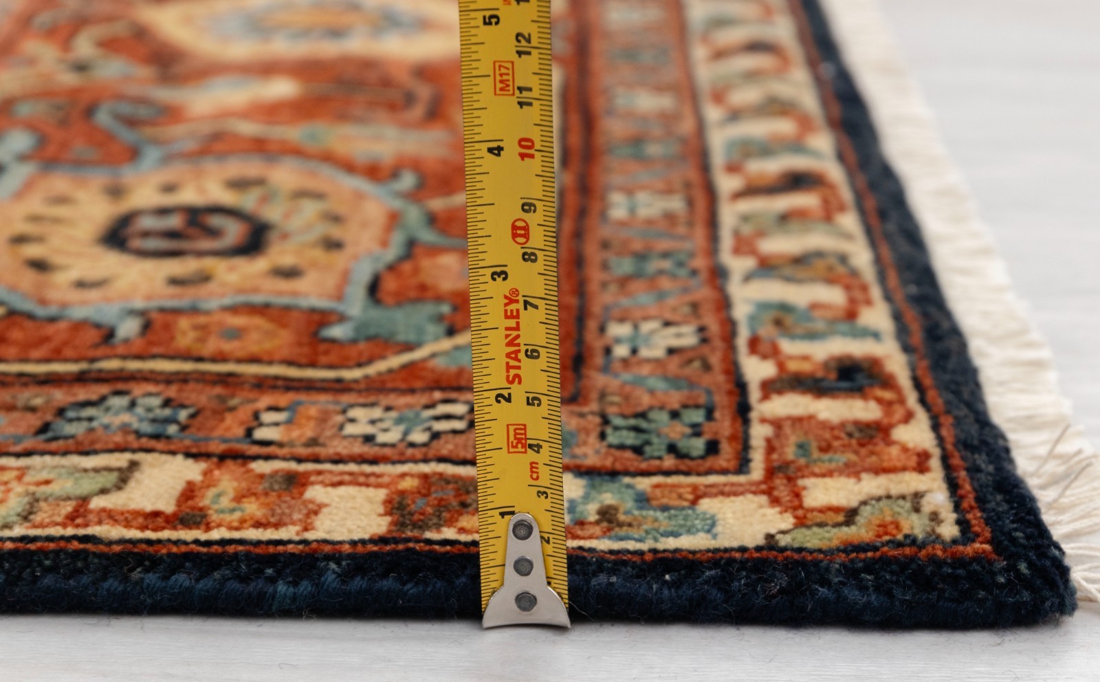 Navy Rust Vintage Persiann Retro Mahal Reproduction Fine Hand Knotted Wool Rug