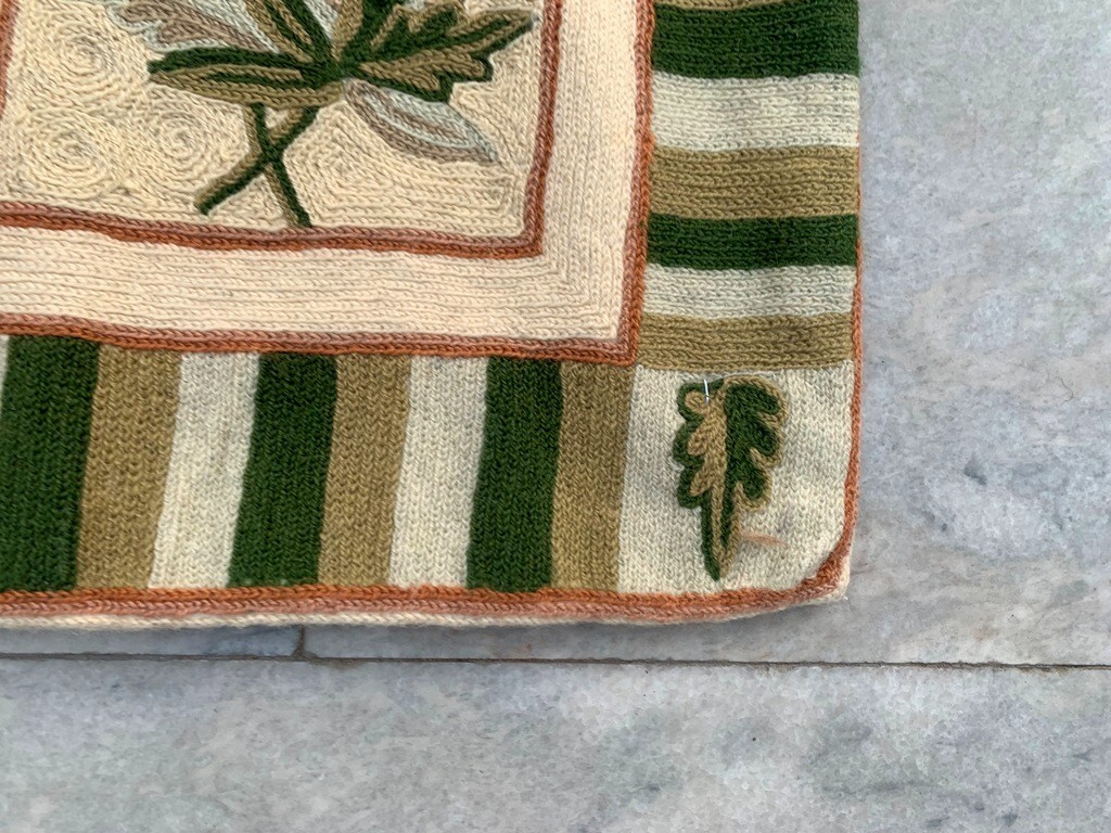 3×5 ft Vintage French Handmade Aubusson Rug Needle Point Floral Wool Kilim Rug