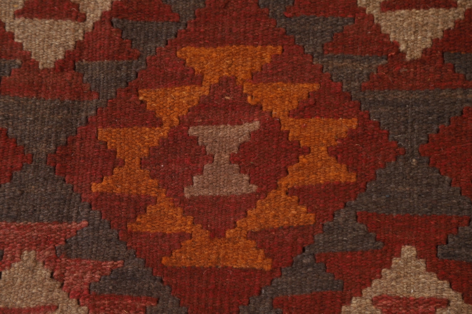 All-Over Pattern Reversible Kilim Kelim Area Rug 7×10 Wool Hand-Woven Carpet