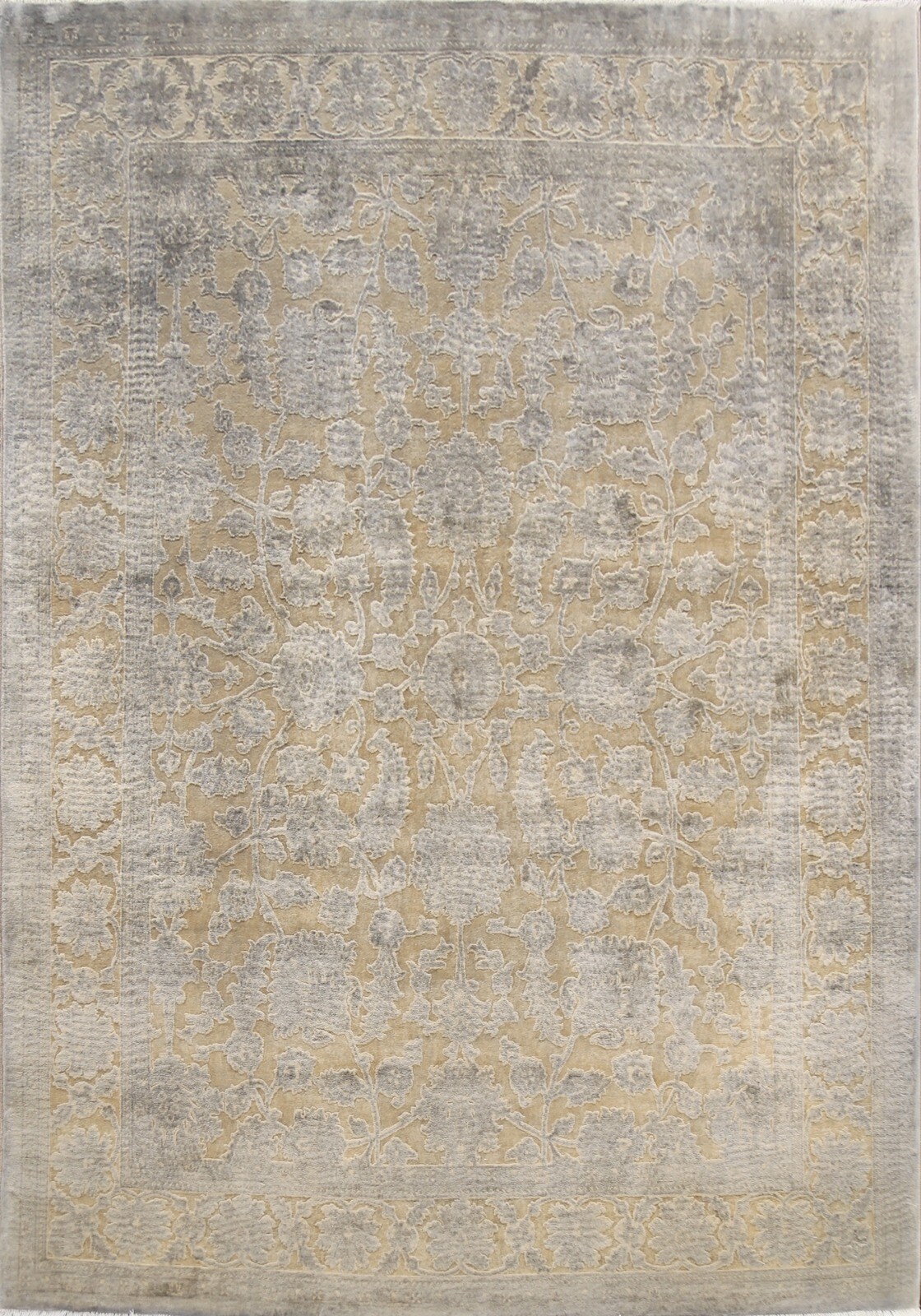Vegetable Dye Level Loop Pile Floral Peshawar-Chobi Hand-knotted Area Rug 8’x10′