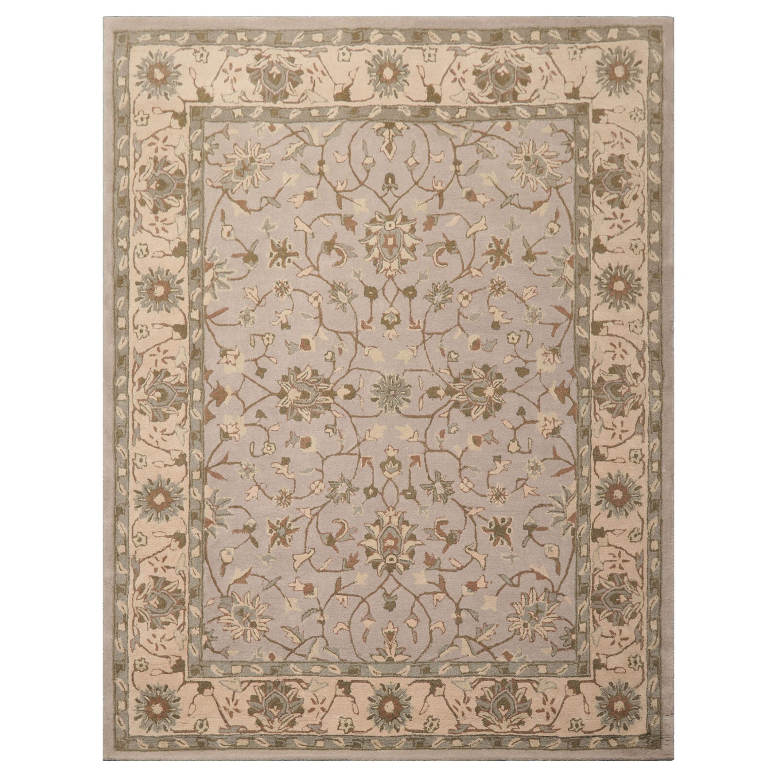 LoomBloom Multi Sizes Taupe Traditional Agra Hand Tufted Wool Oriental Area Rug