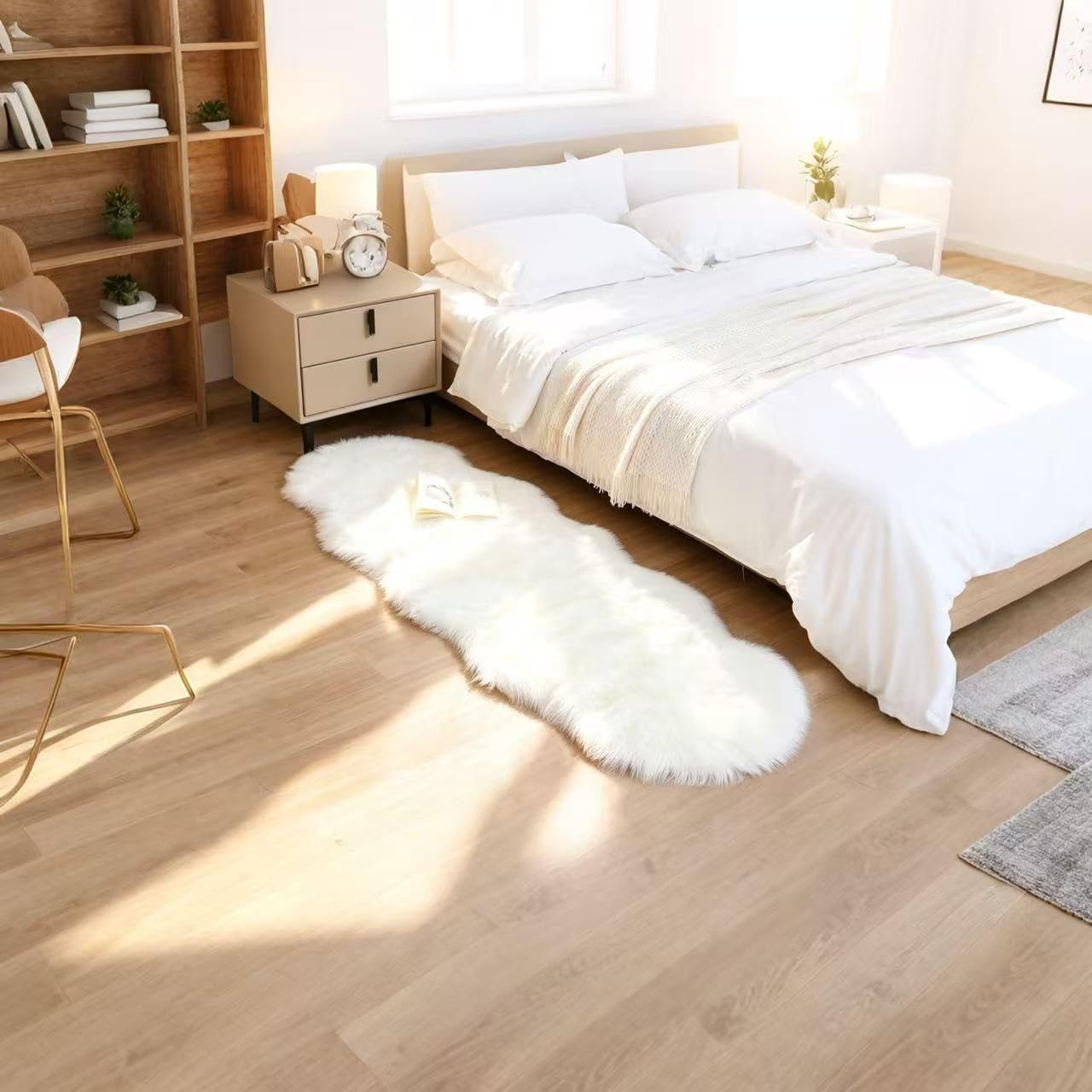 Faux Fur Sheepskin Runner Rug 2×6 FT Ultra Soft Shaggy Plush Fluffy Fuzzy Area