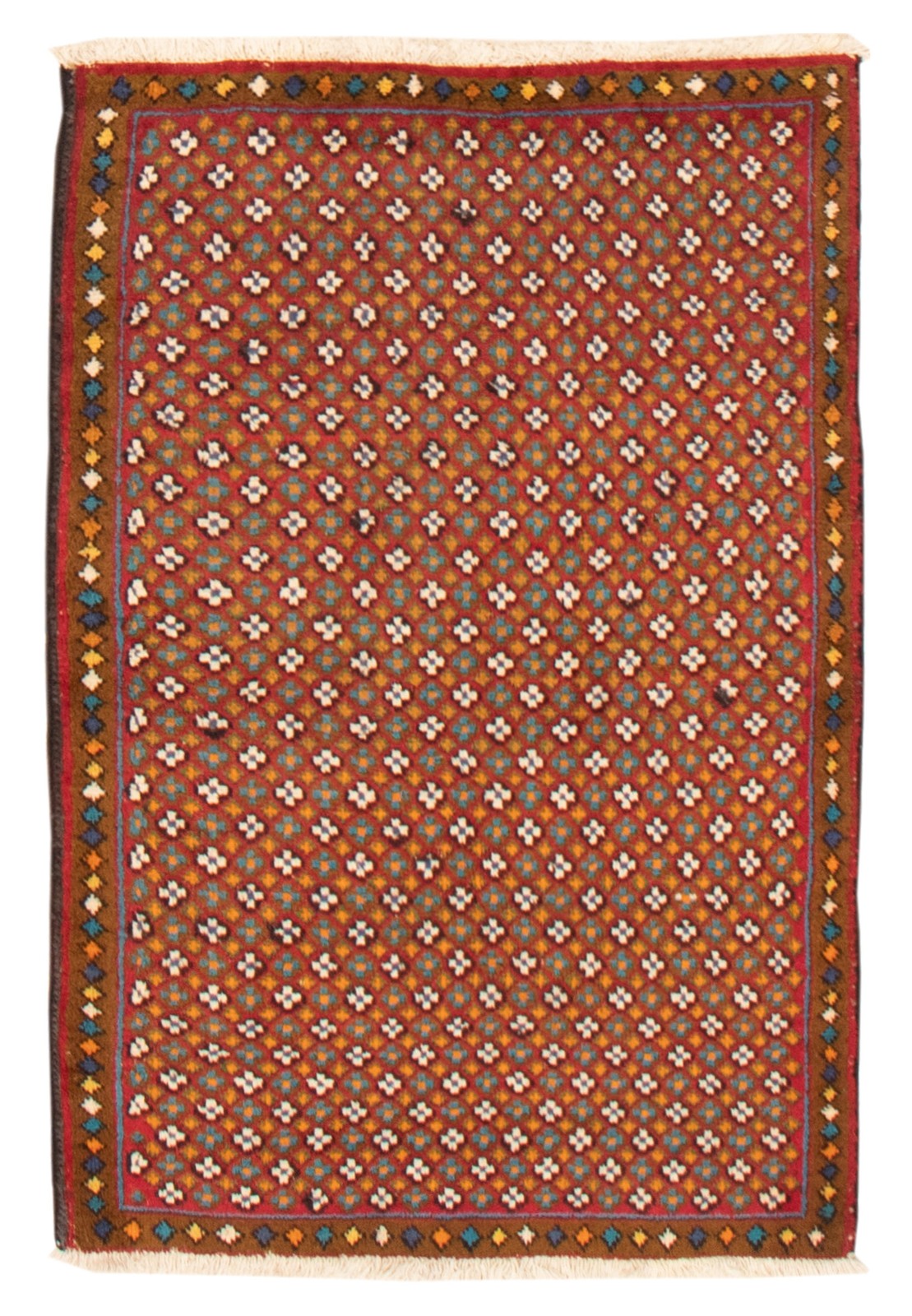 Traditional Vintage Hand-Knotted Area Rug 3’1″ x 4’7″ Oriental Wool Carpet