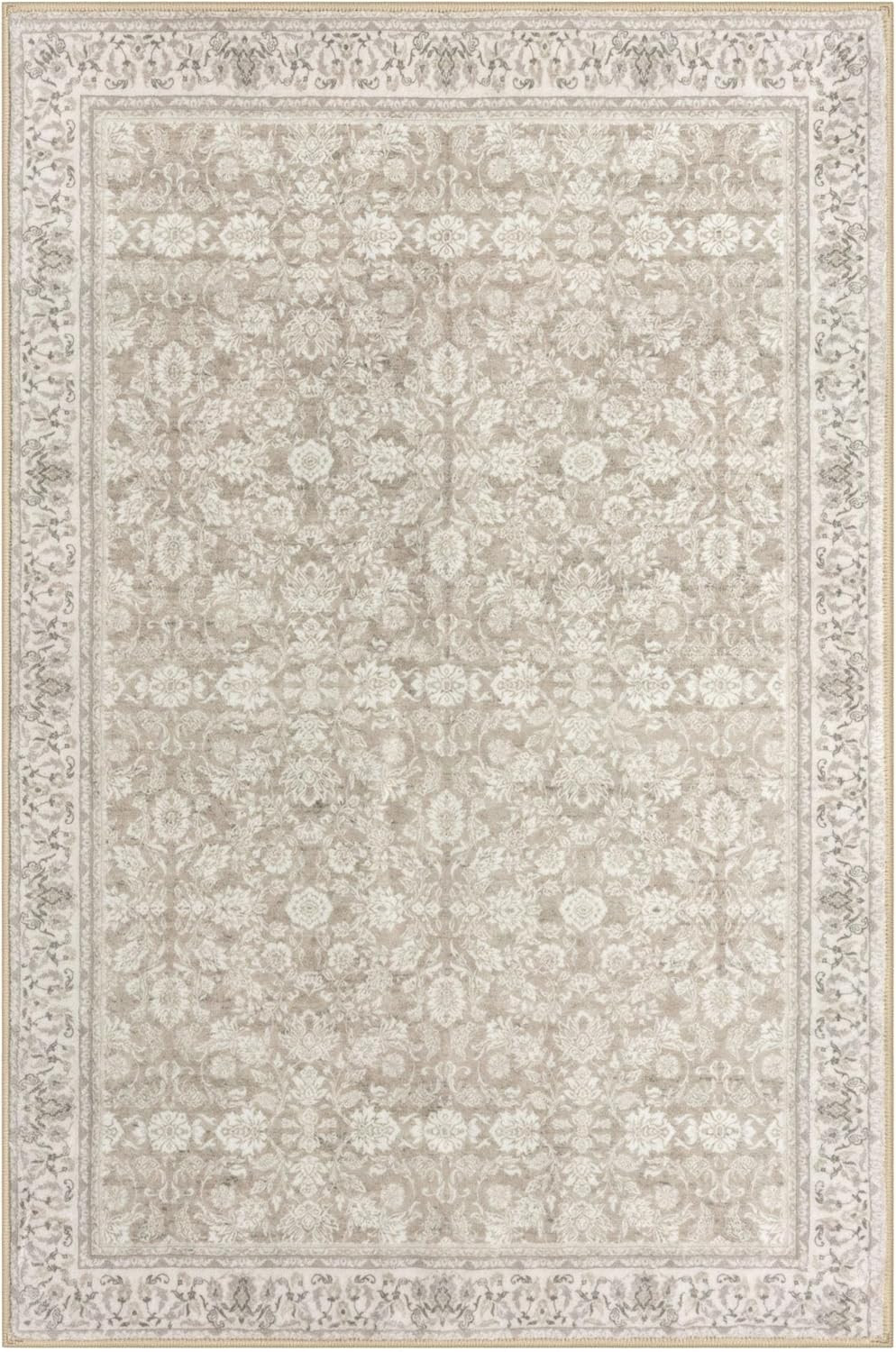 2X3 Washable Rug Soft Area Rug for Entryway, Cream Beige Yellow White Grey Slip-