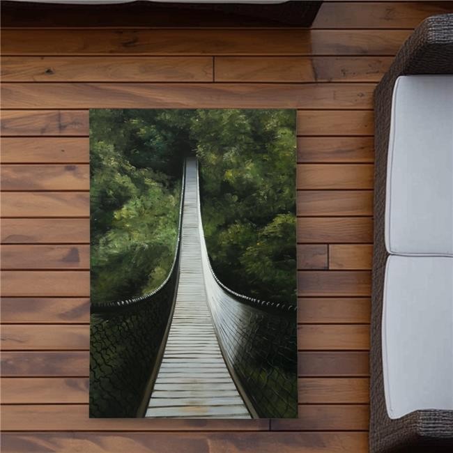 2×3 ft. Suspended Bridge in the Forest Rug – Modern Outdoor Decor – Rectangle