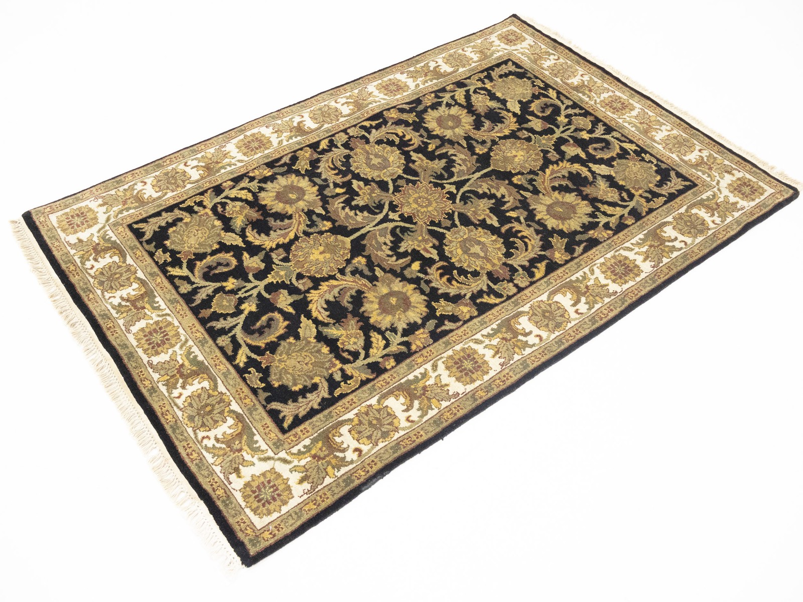 4X6 ft Handmade Agra Jaipur Oriental Rug Floral Design Carpet Farmhouse Decor