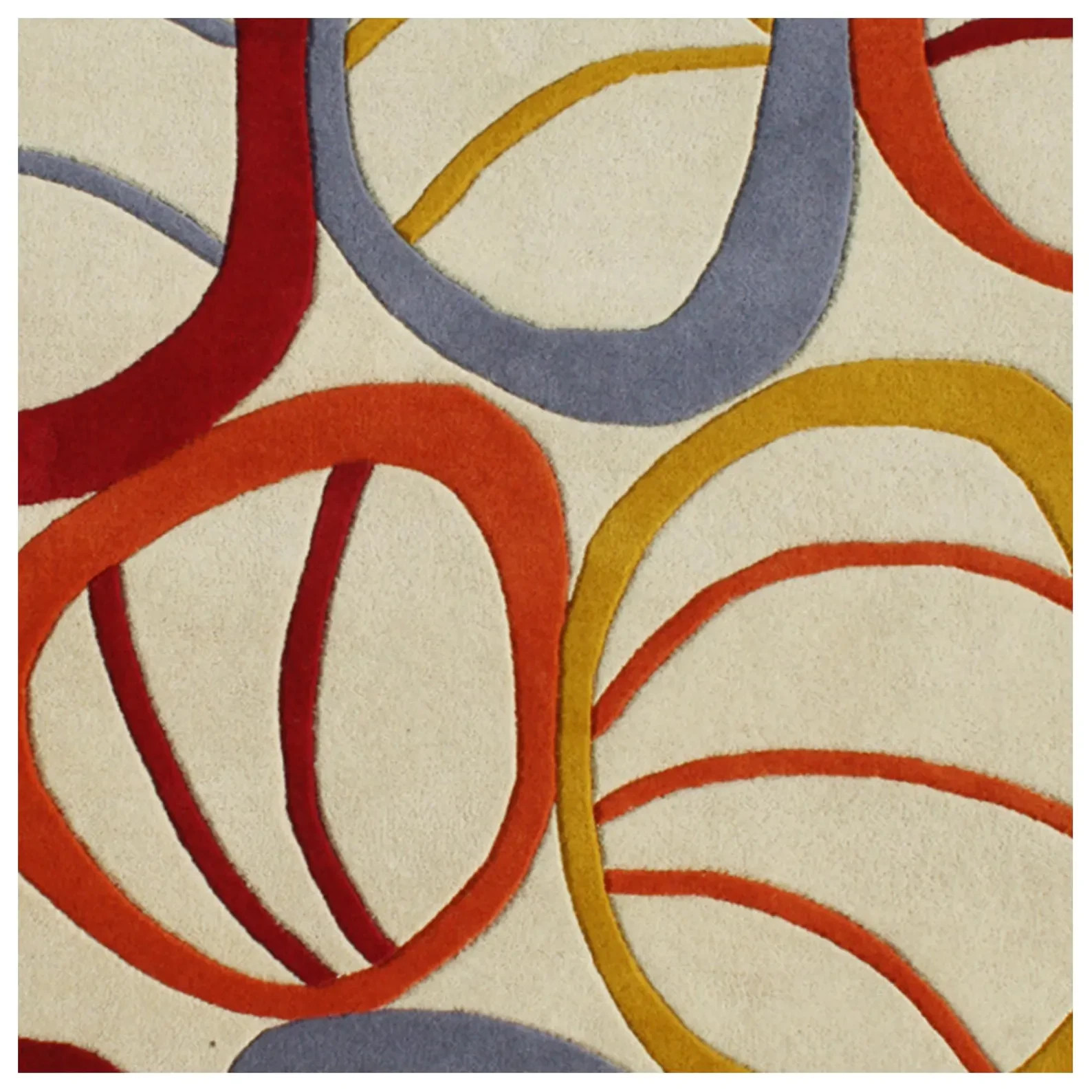 Hand-Tufted Modern Area Rug: Abstract Oval Pattern – Aurum Home