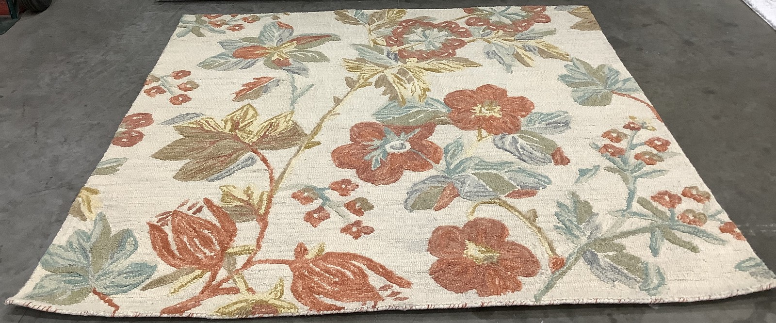 GREY / RED 6′-0″ x 6′-0″ Back Stain Rug, Reduced Price 1172683099 BLM458F-6SQ
