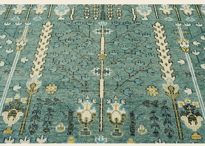 Traditional Floral Green Turkish Oushak Rugs 6×9 7×10 8×10 9×12 10×14 12×15 Rugs