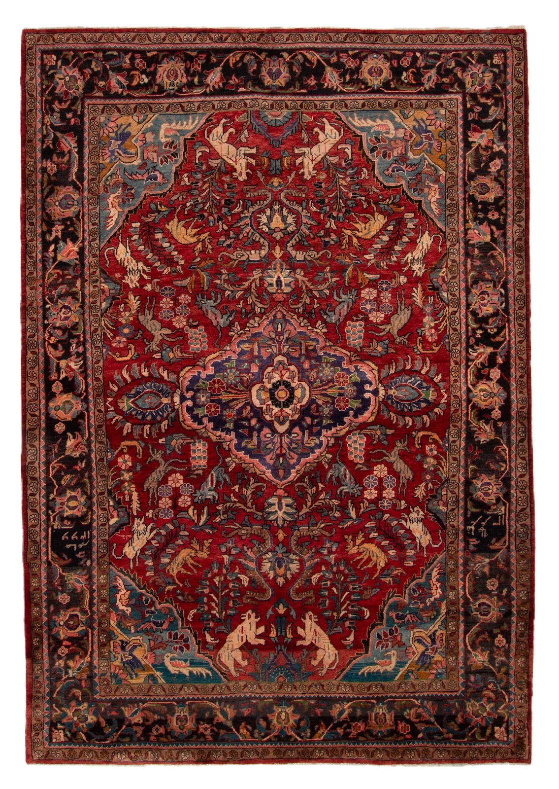 Vintage 7’1″ x 10’2″ Traditional Hand Knotted Vegetable Dye Wool Area Rug