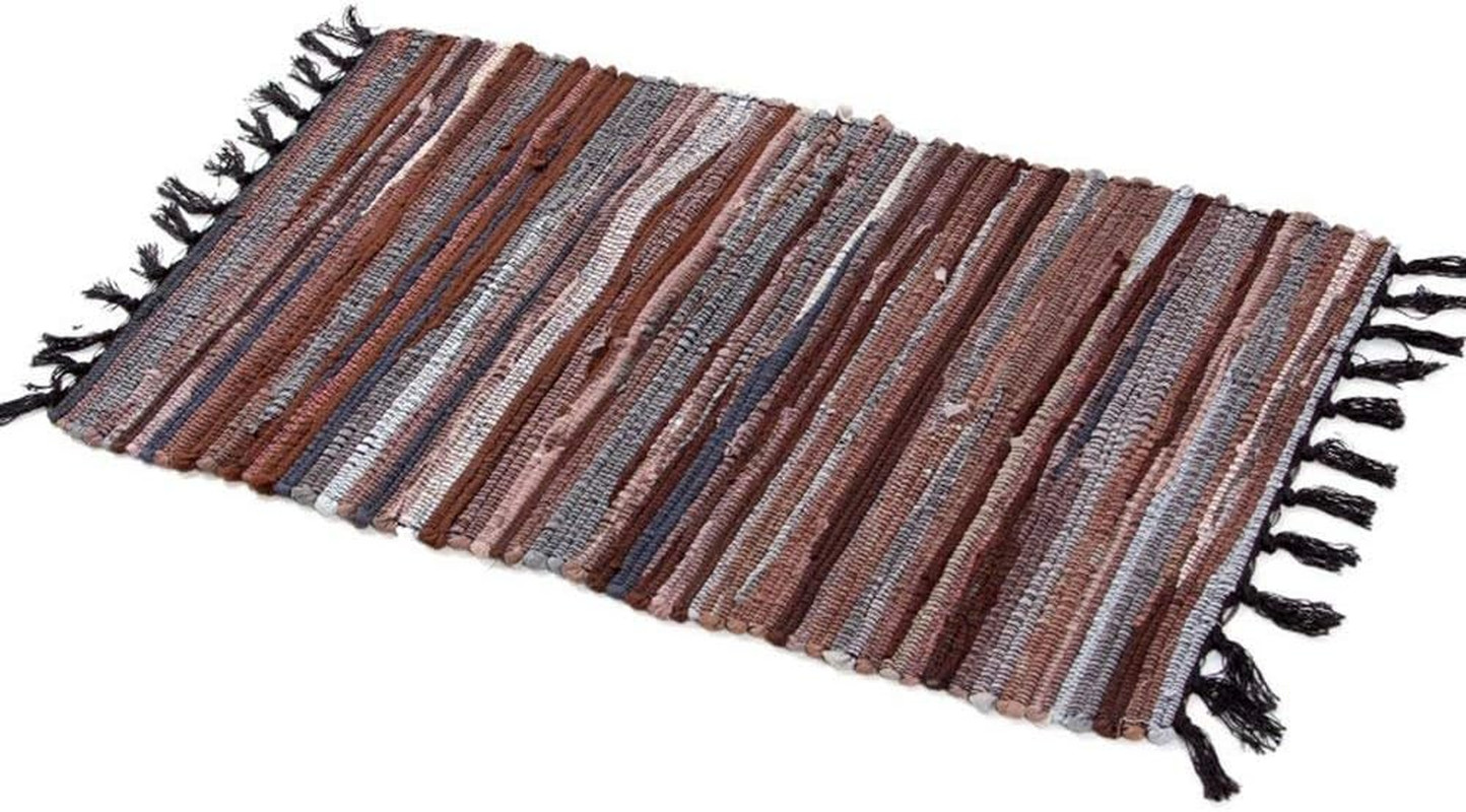 Chindi Rag Rug, Machine Washable Cotton Reversible Rag Rug Hand Woven Multi Colo
