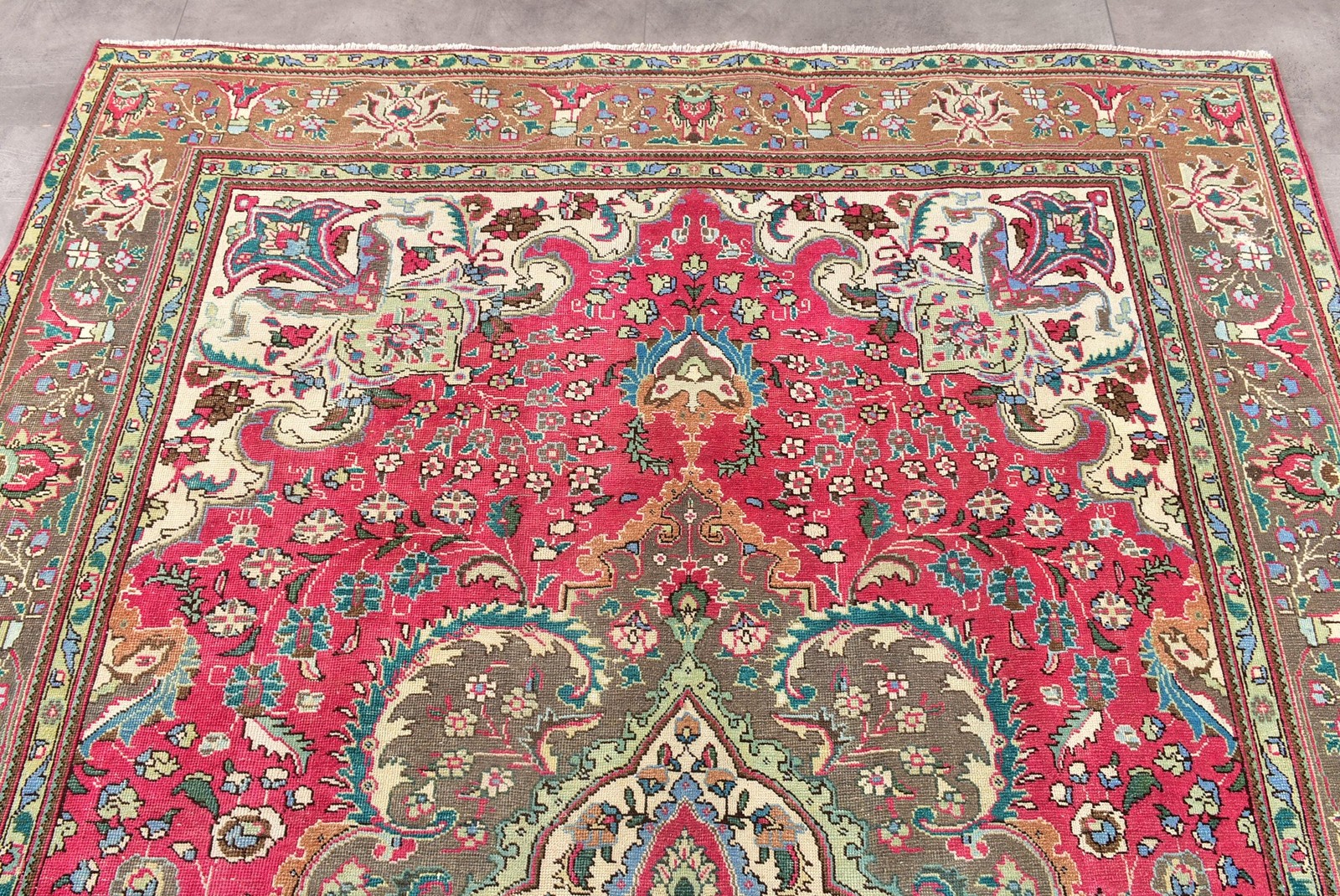 Rug, 6,6×9,4 ft Turkish Rug, Red Ombré Rug Wool