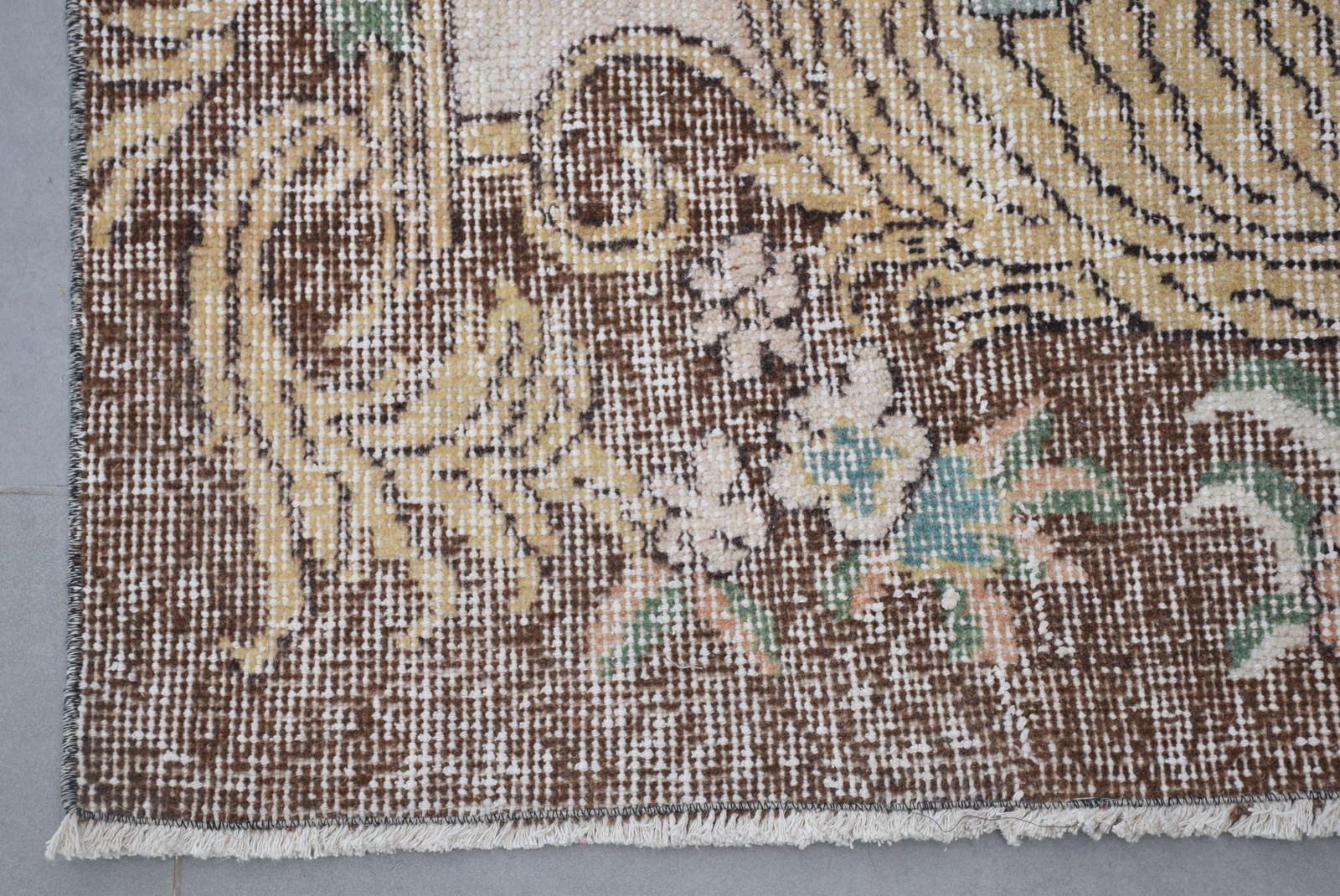 5,7×9,7 ft Large Vintage Rug, Brown Southwestern Turkish Rug