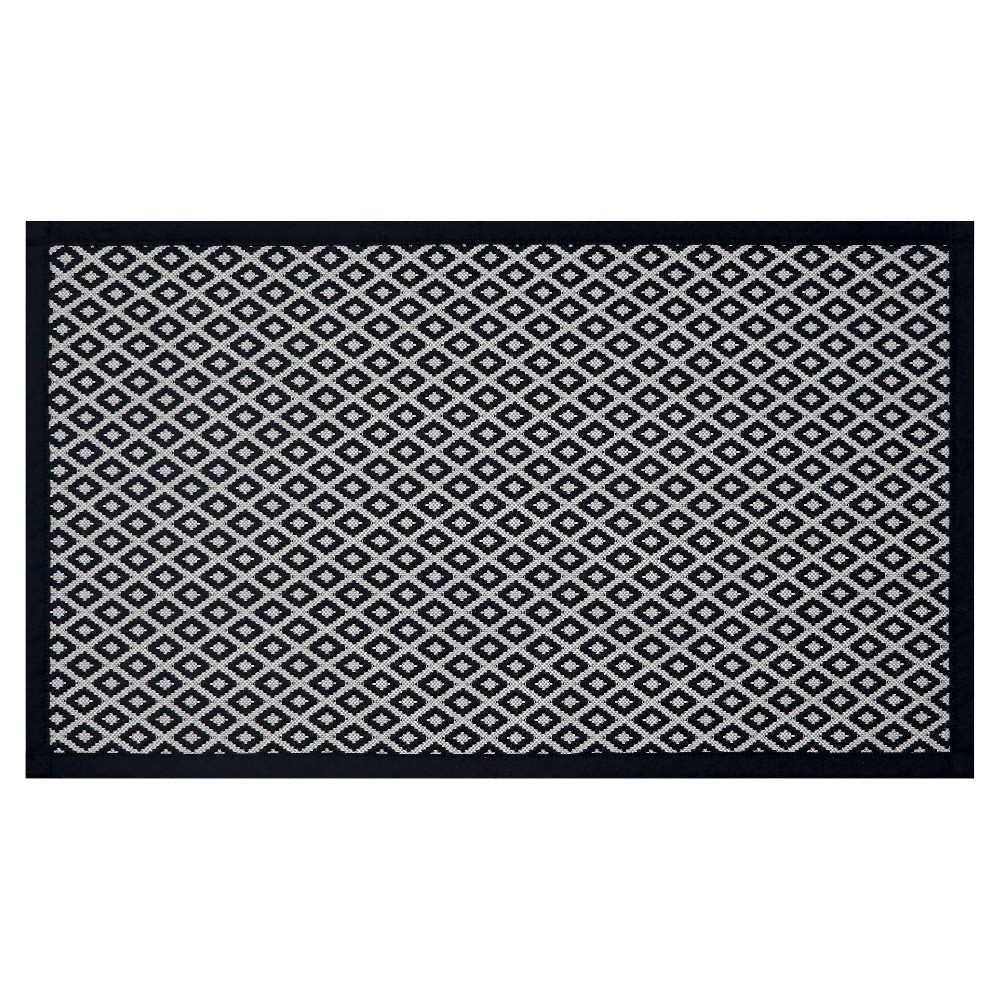Black & White Diamond 20″ x 34″ Indoor Kitchen Rug – 65% Polypropylene, 35%