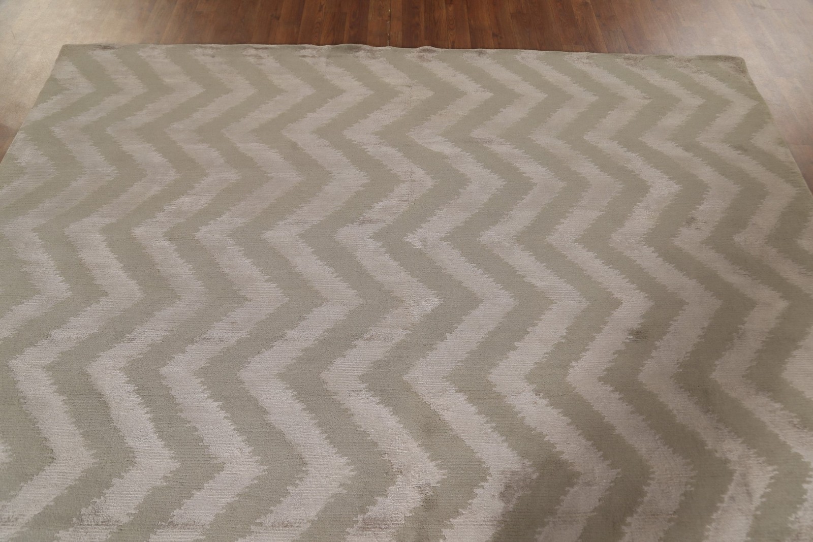 Chevron Style Nepalese Area Rug 8×10 Ft Hand-Knotted Oriental Wool Carpet