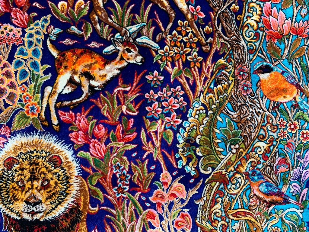 Amazing Rug Stunning Jungle Design Hall Way Beautiful Silk Home Decor Rug,3x4ft