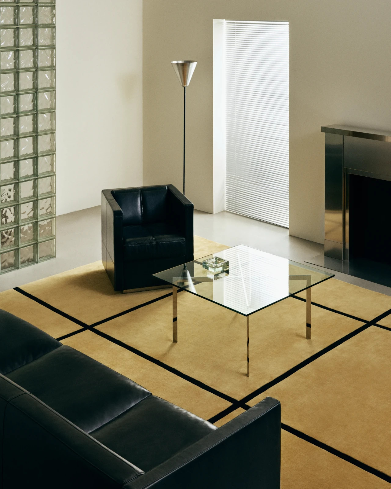 Nordic Knots Pavilion Yellow Hand Tufted Wool Rug – Modern Scandi Area Carpet