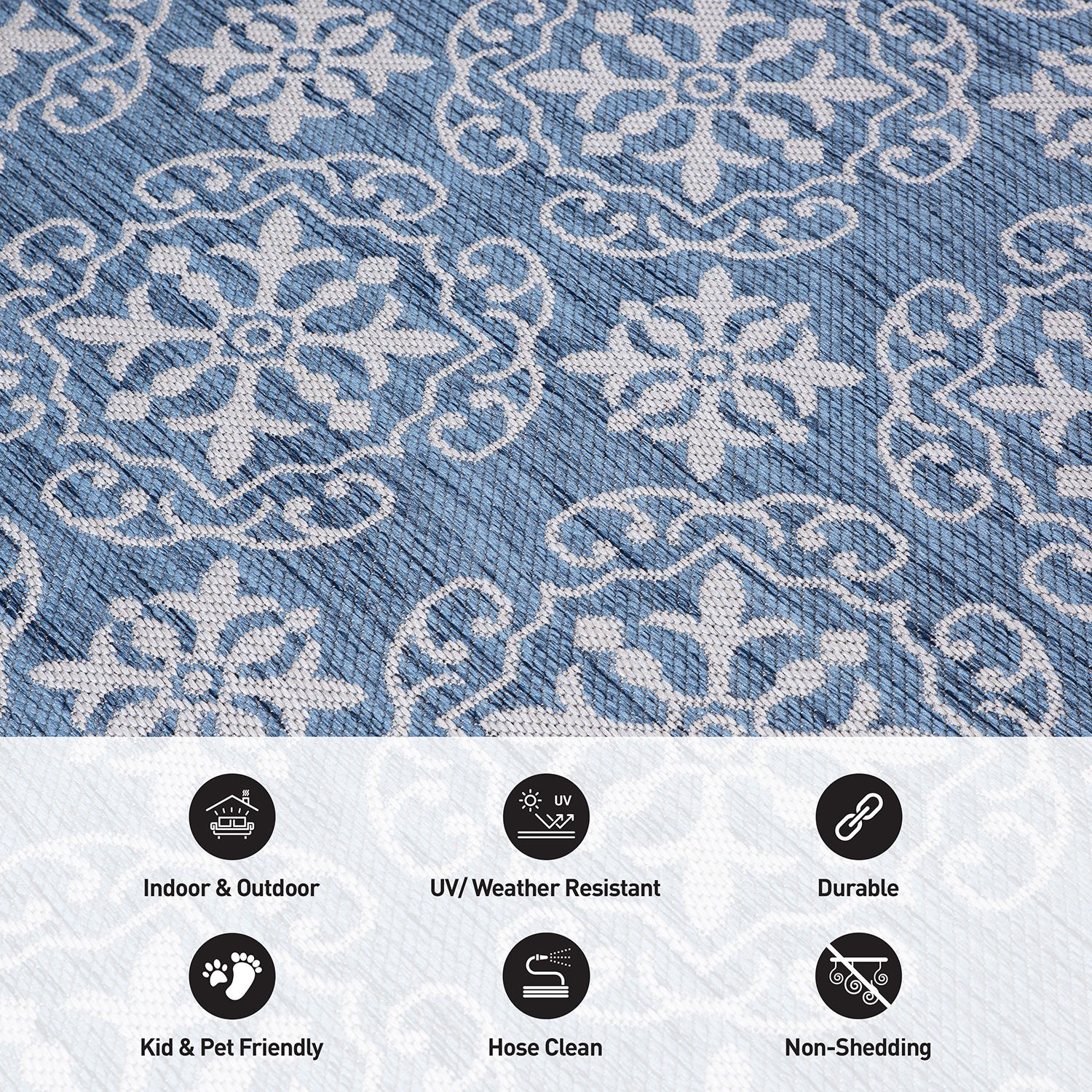 Rugshop Indoor Outdoor Rug Transitional Geometric Textured Flat Weave Porch Rugs