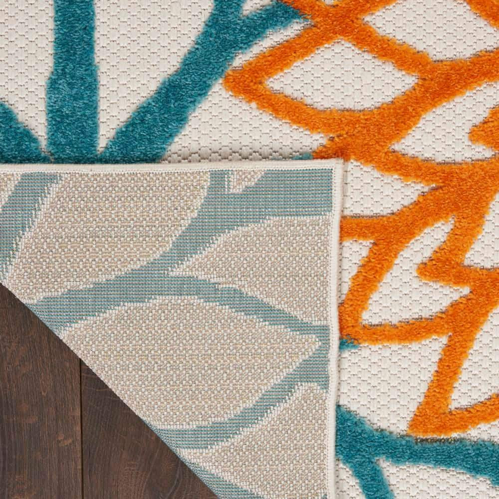 Aloha Turquoise Multicolor 6 Ft. X 9 Ft. Floral Contemporary Indoor/Outdoor Pati