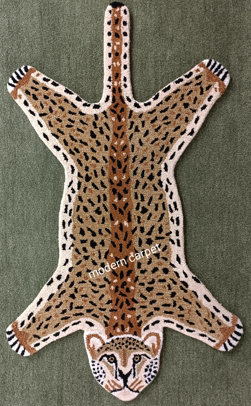 Leopard Rugs 3×5 Feet Handmade 100% Woolen Hand Tufted For Home Decoration