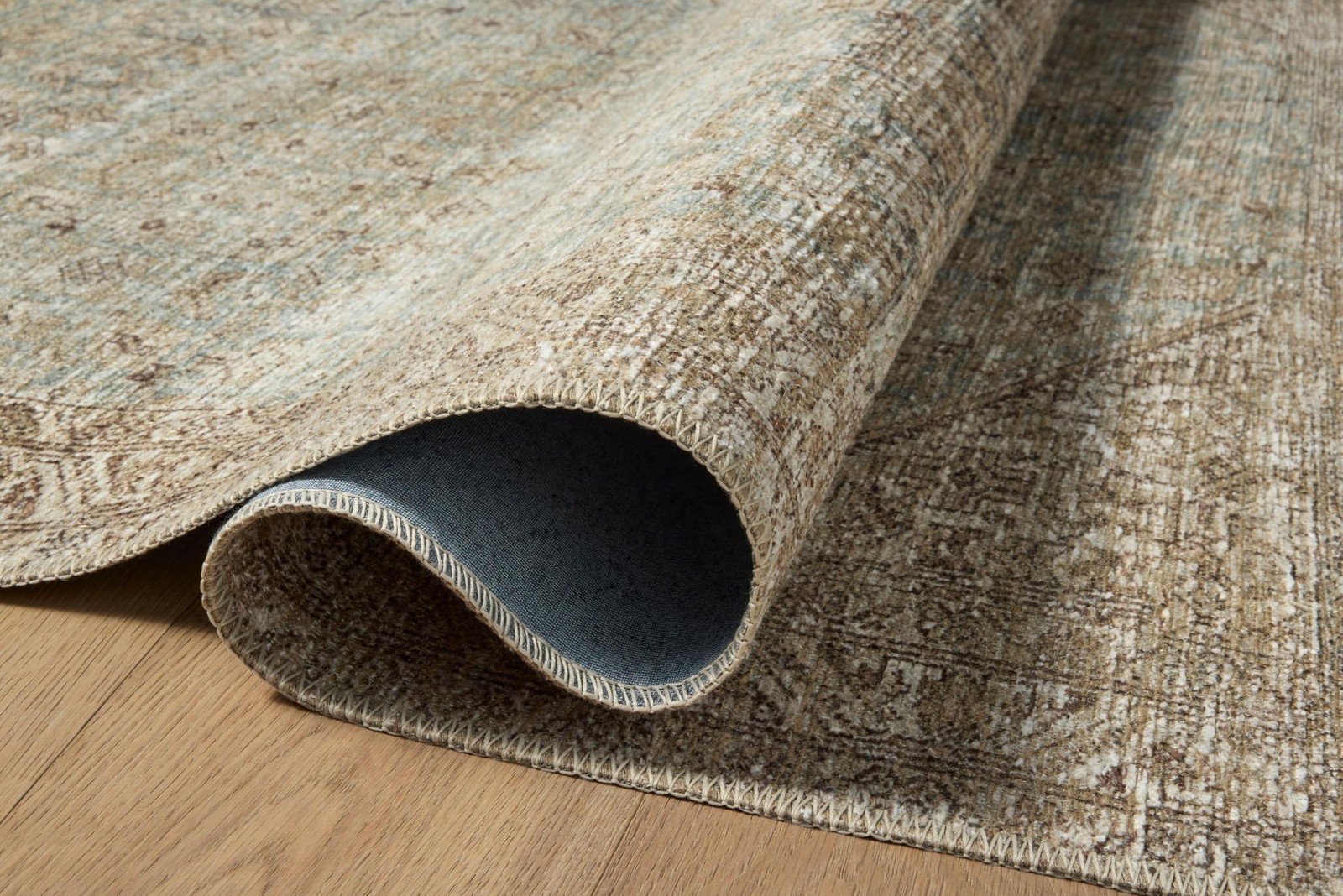 Amber Lewis Cambria Collection CBR05 Aqua/Natural 2’6″ x 7’6″ Runner Rug Jute…