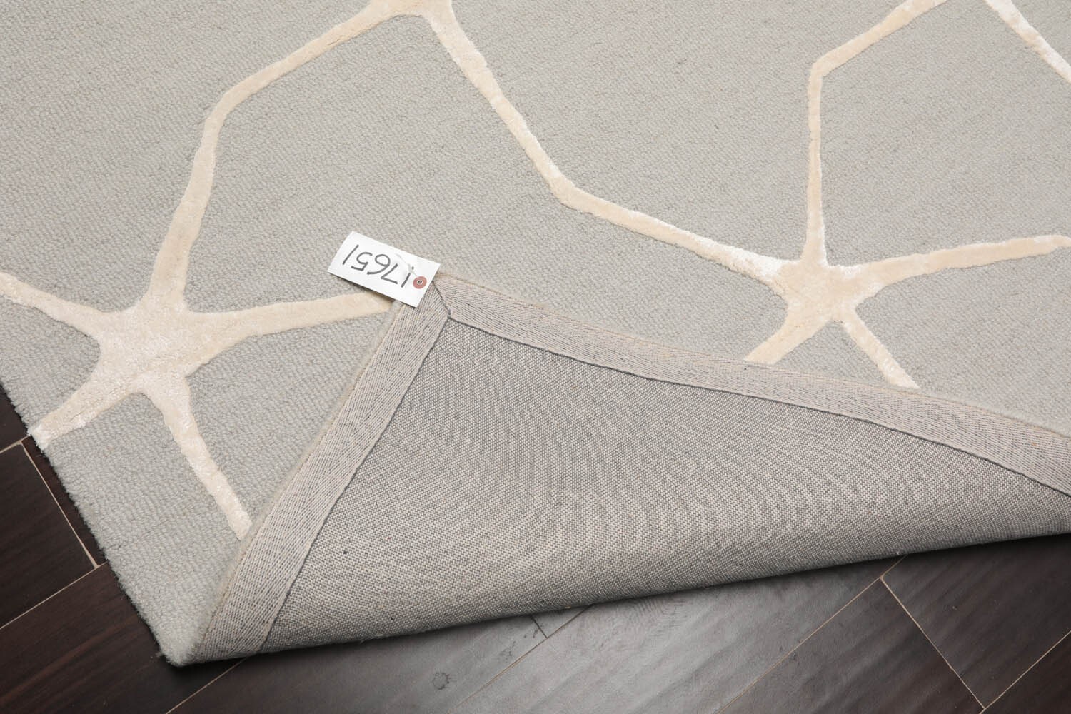 Designer Loop N Cut Pile Handmade Wool & Art Silk Modern Area Rug Gray 5′ x 8′