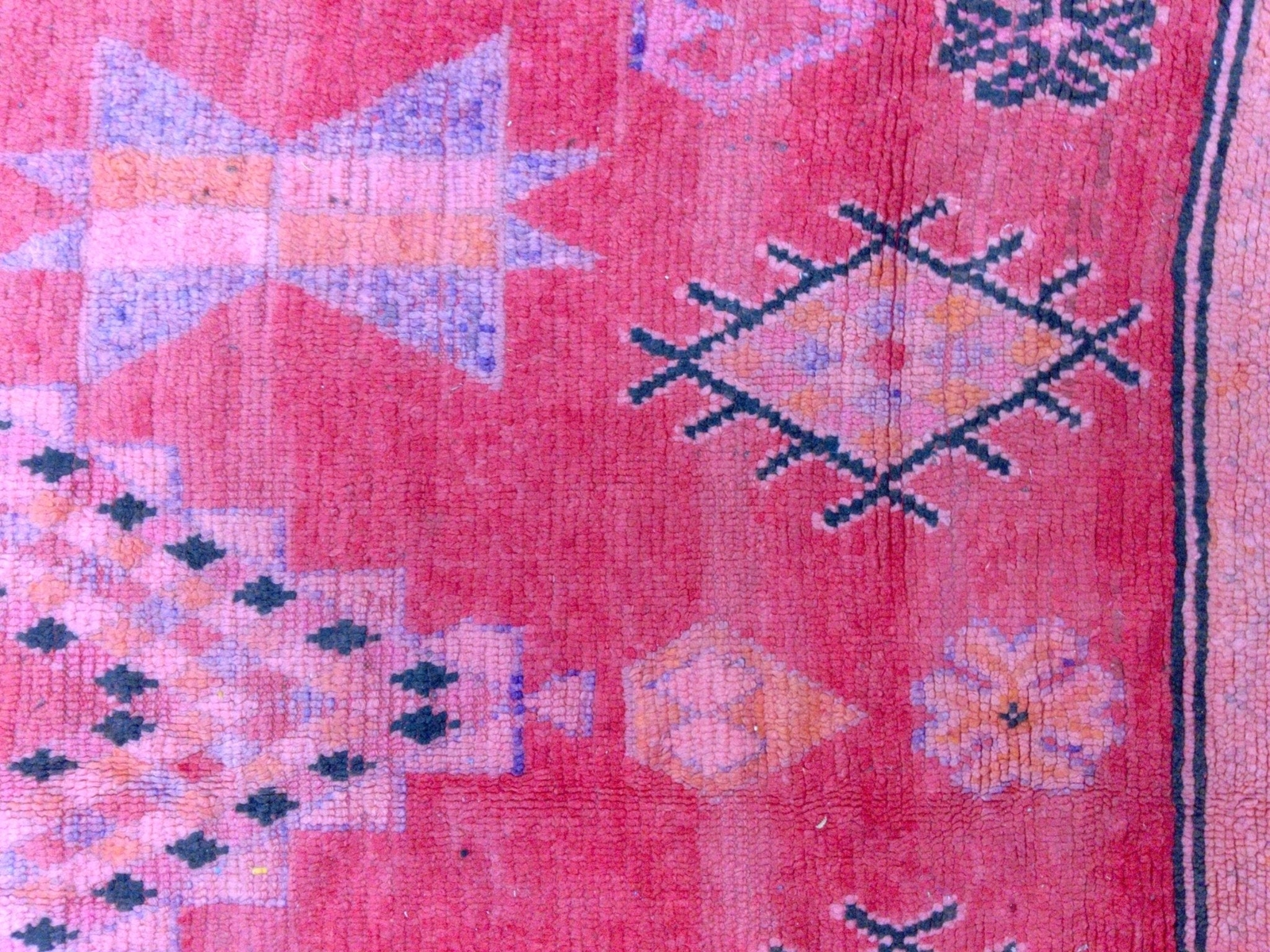 Large Vintage Handmade Berber Moroccan Organic Rug – 13ftx6ft3
