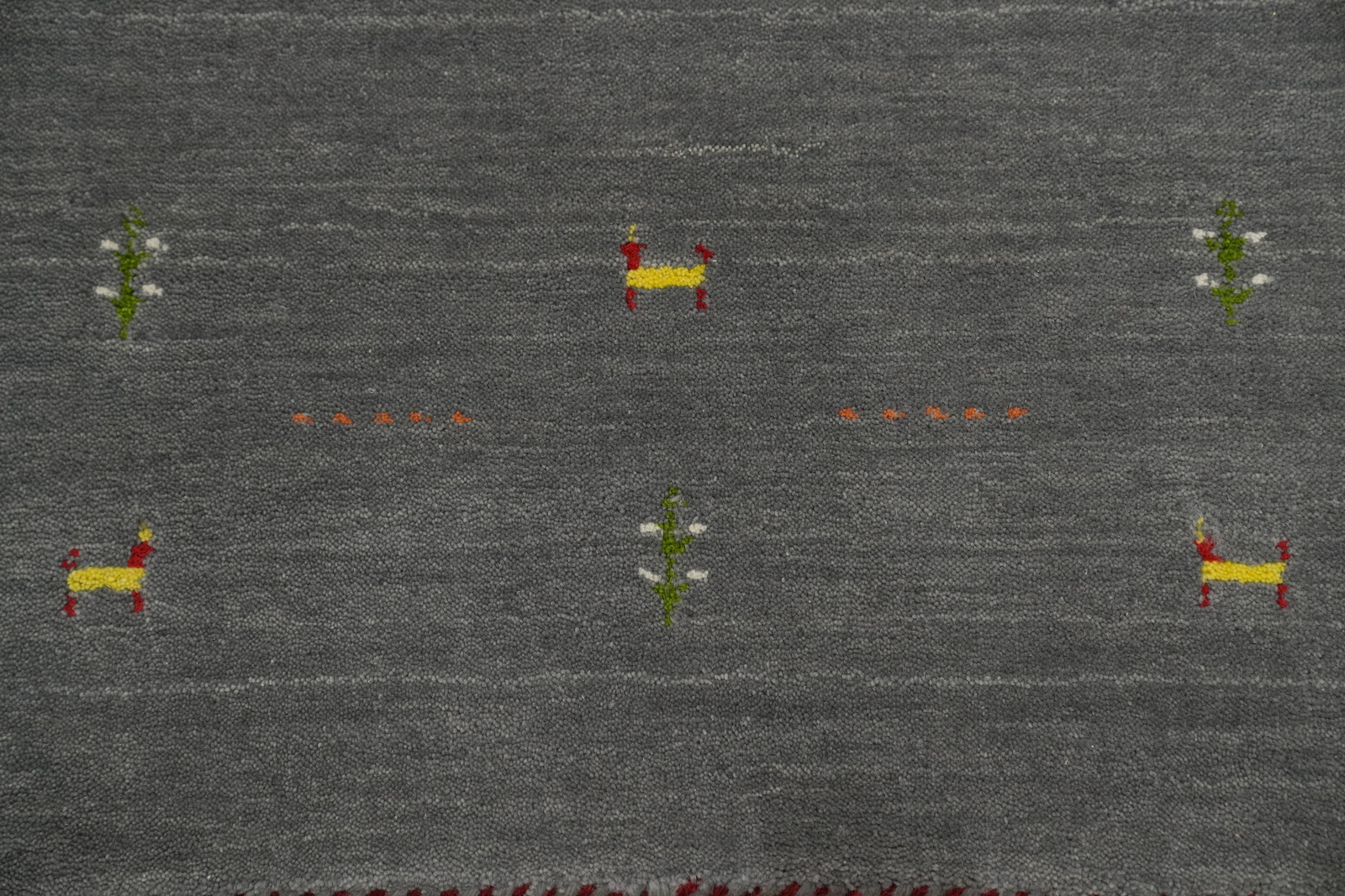 High-quality Gray Color Hand-woven Wool Rug Durable Gabbeh Carpet 4×6 ft.