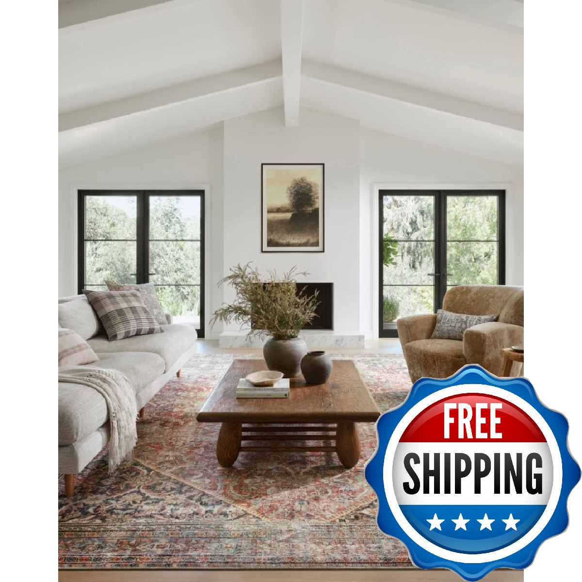 Loloi Amber Lewis Georgie Collection Ger-01 Red/Navy 3-9 X 5-6 .19 Pile Height