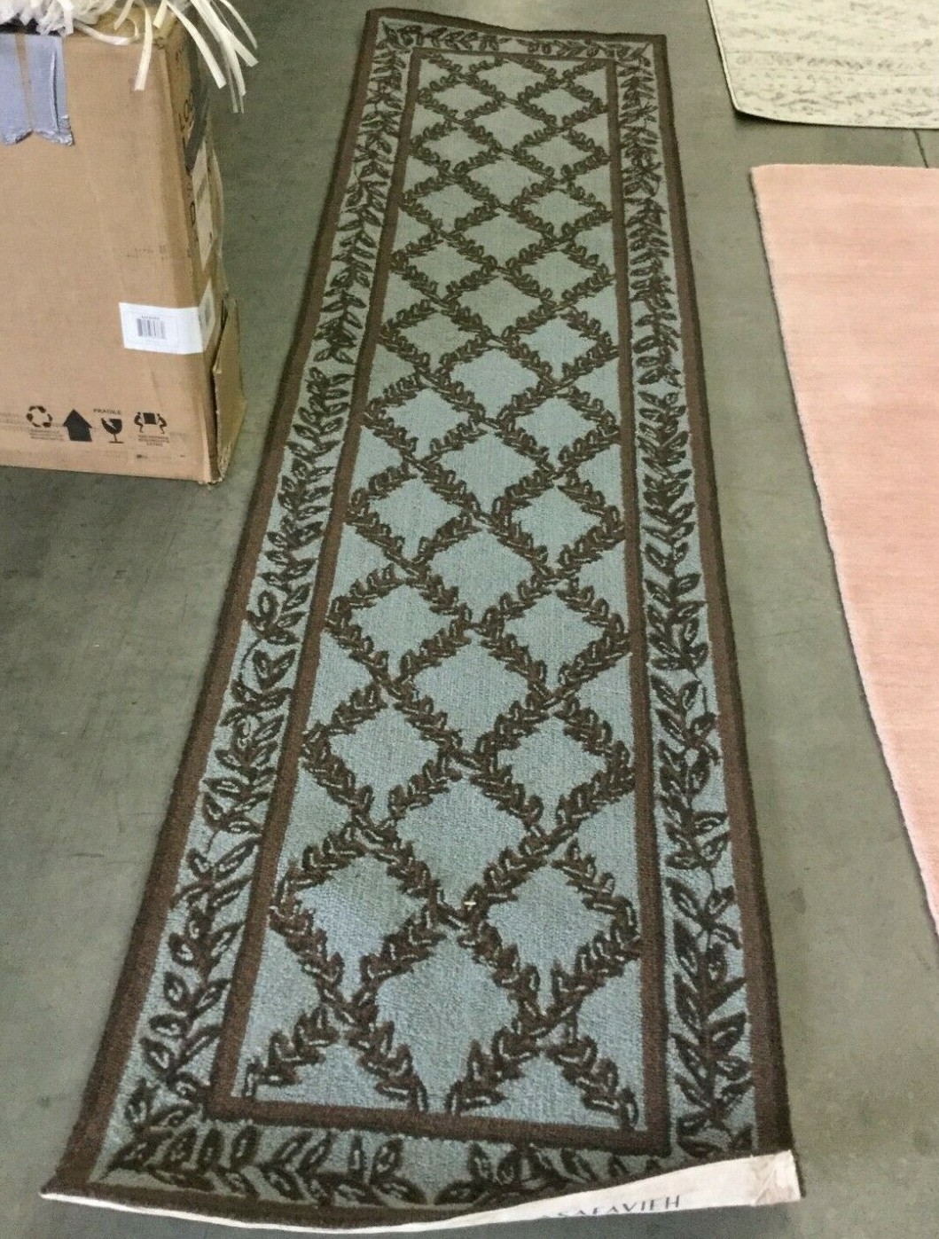 BLUE / BROWN 2′-6″ X 10′ Flaw in Rug, Reduced Price 1172648119 HK230J-210