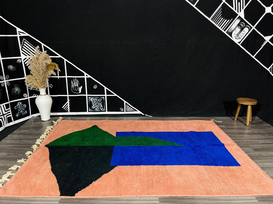 Customized berber carpet Handmade Colorful Rug Berber Solid rug Genuine Wool rug