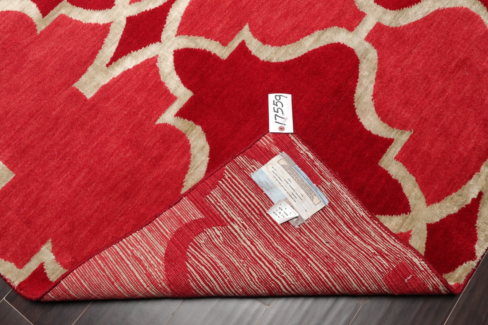 Kalaty Hand Knotted Wool and Bamboo Silk Tibetan Area Rug Raspberry 4’1″ x 6’1