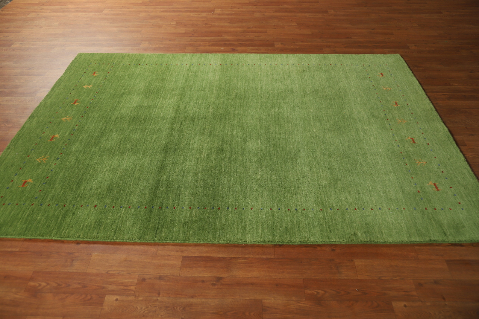 Soft and Plush Green Gabbeh Hand-knotted Wool Rug 5×8 ft.