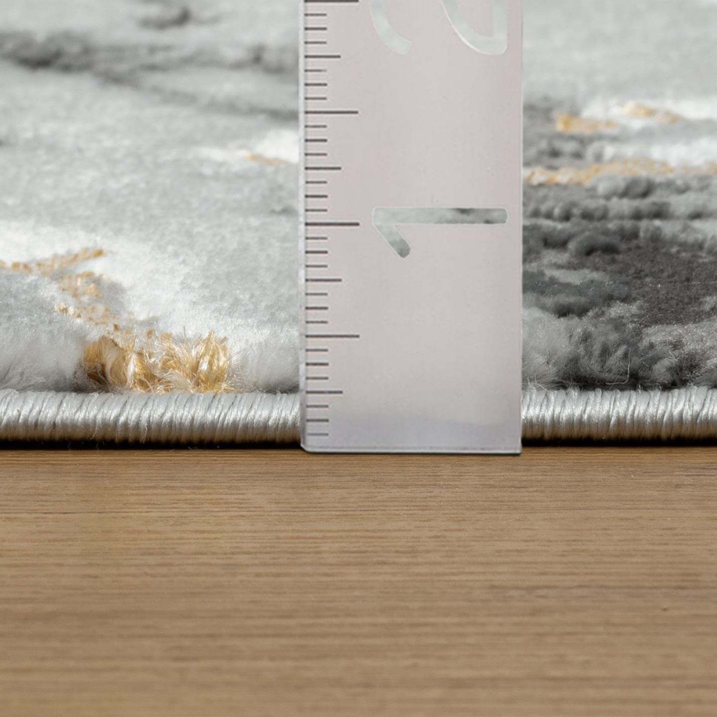 Luxe Weavers Ivory Gold 4X5 Marble Abstract Area Rug 2150 Ivory 4X5