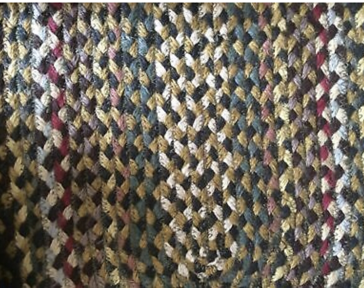 Braided Jute Rectangle Oblong Area Rug. Earth Rugs. FIR GREEN, BURGUNDY. 8 Sizes