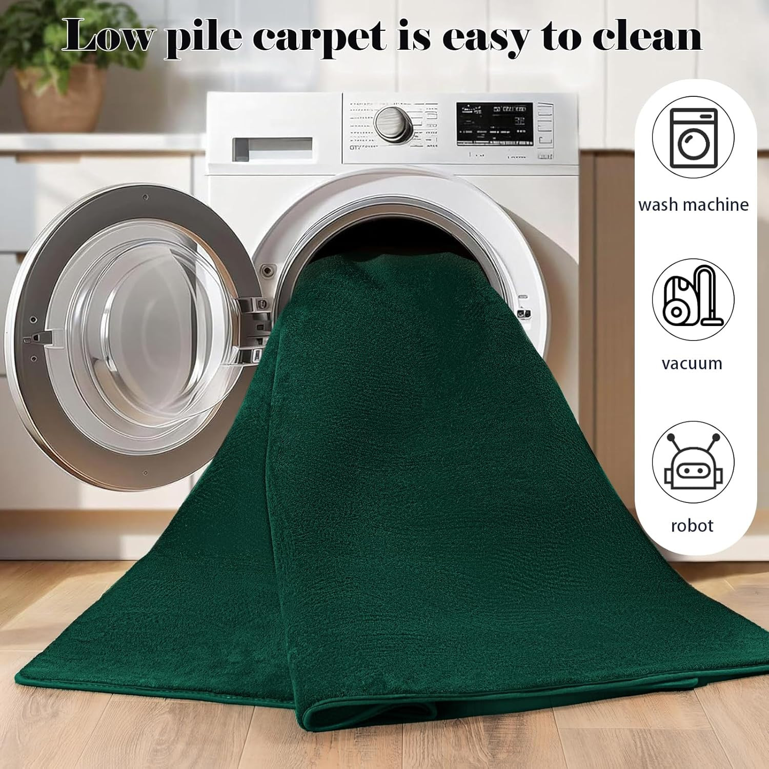 Large Area Rugs for Bedroom Living Room – 6X9 Feet Ultra Soft Dark Green Rug Thi