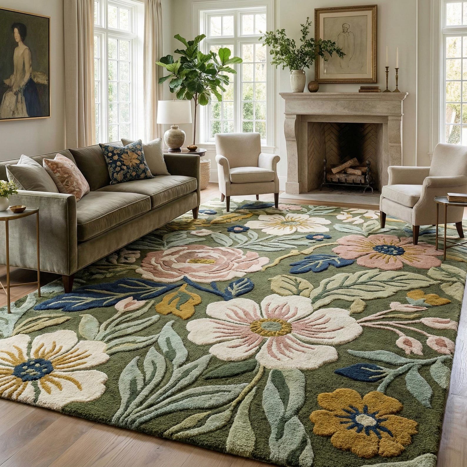 Designer Rug | Irregular Rug | Wool area Rugs | Living Room Rug | Tufted A234