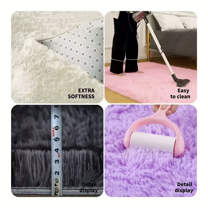 Luxurious Soft Fluffy Area Rug Carpet] 80*160cm/31.49*62.99in tie dye dark gray