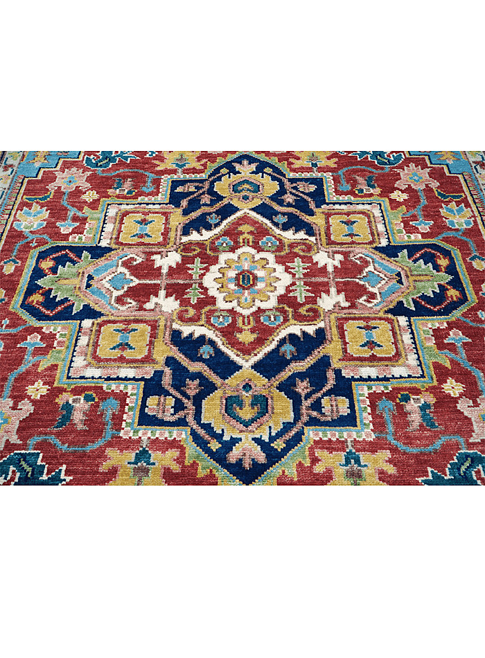 Multi Size 100% Wool Rug Hand Knotted Premium Red Navy Blue Serapi Area Rug