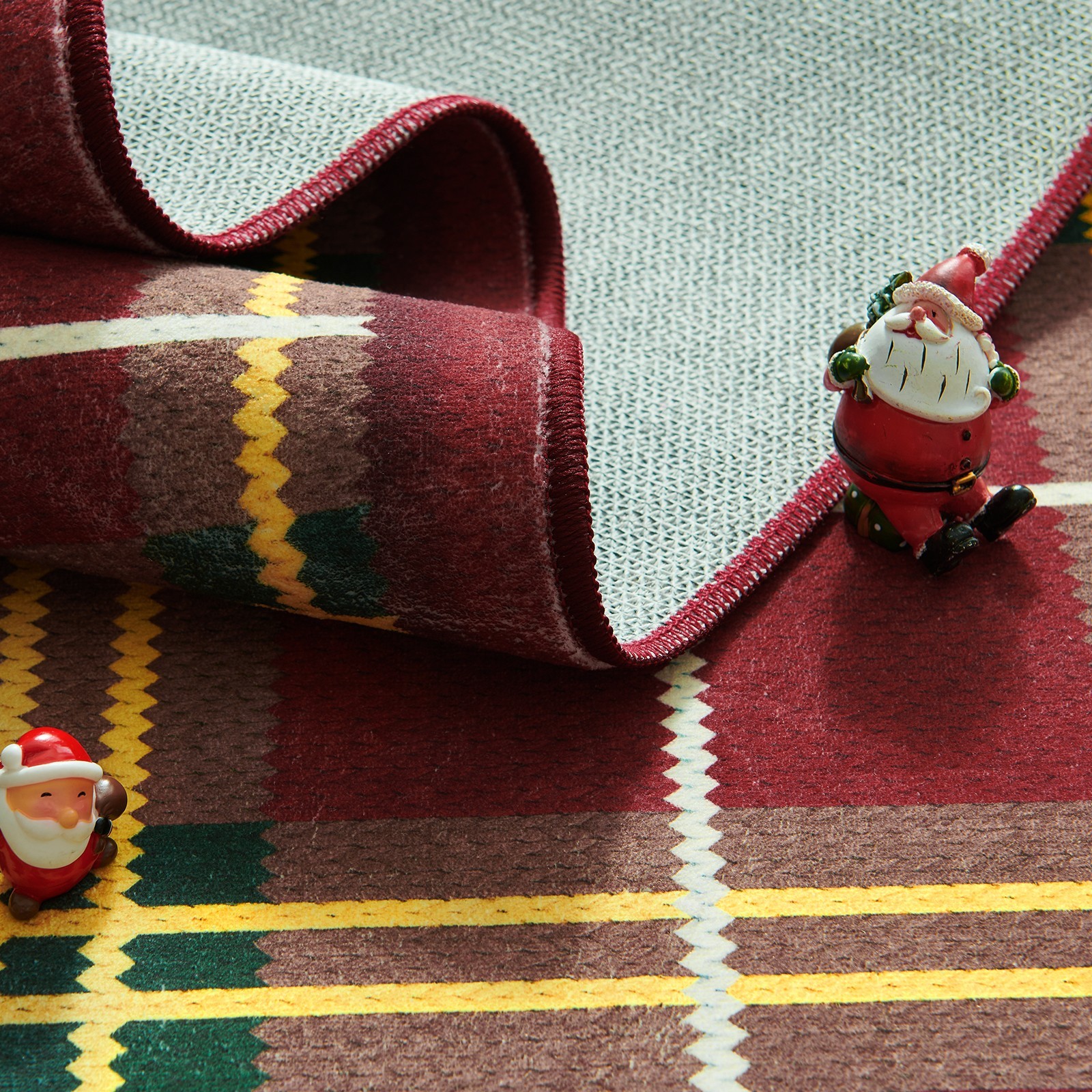 6×9 Plaid Area Rug Washable Non-Slip Living Room Indoor Christmas Red Green