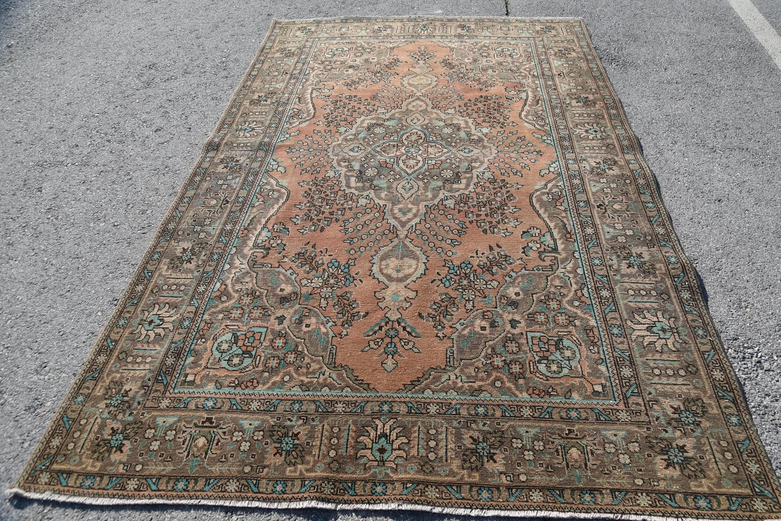 Turkish 6,2×9,7 ft Rug, Rug Vintage Rug, Brown Camouflage Rug Wool