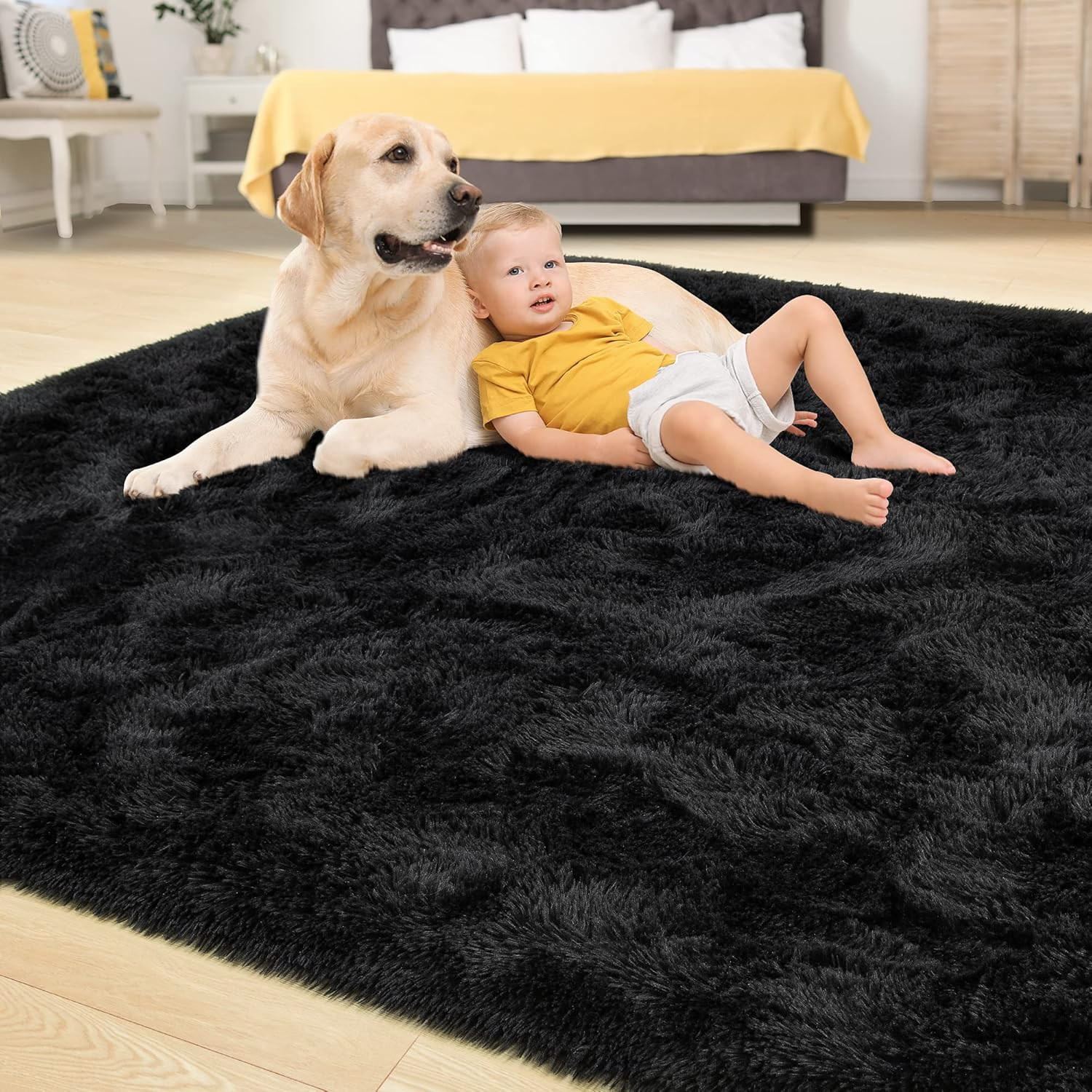 Super Soft Fluffy Rug for Bedroom, Modern Shaggy Fuzzy Kids Rugs for Living Room