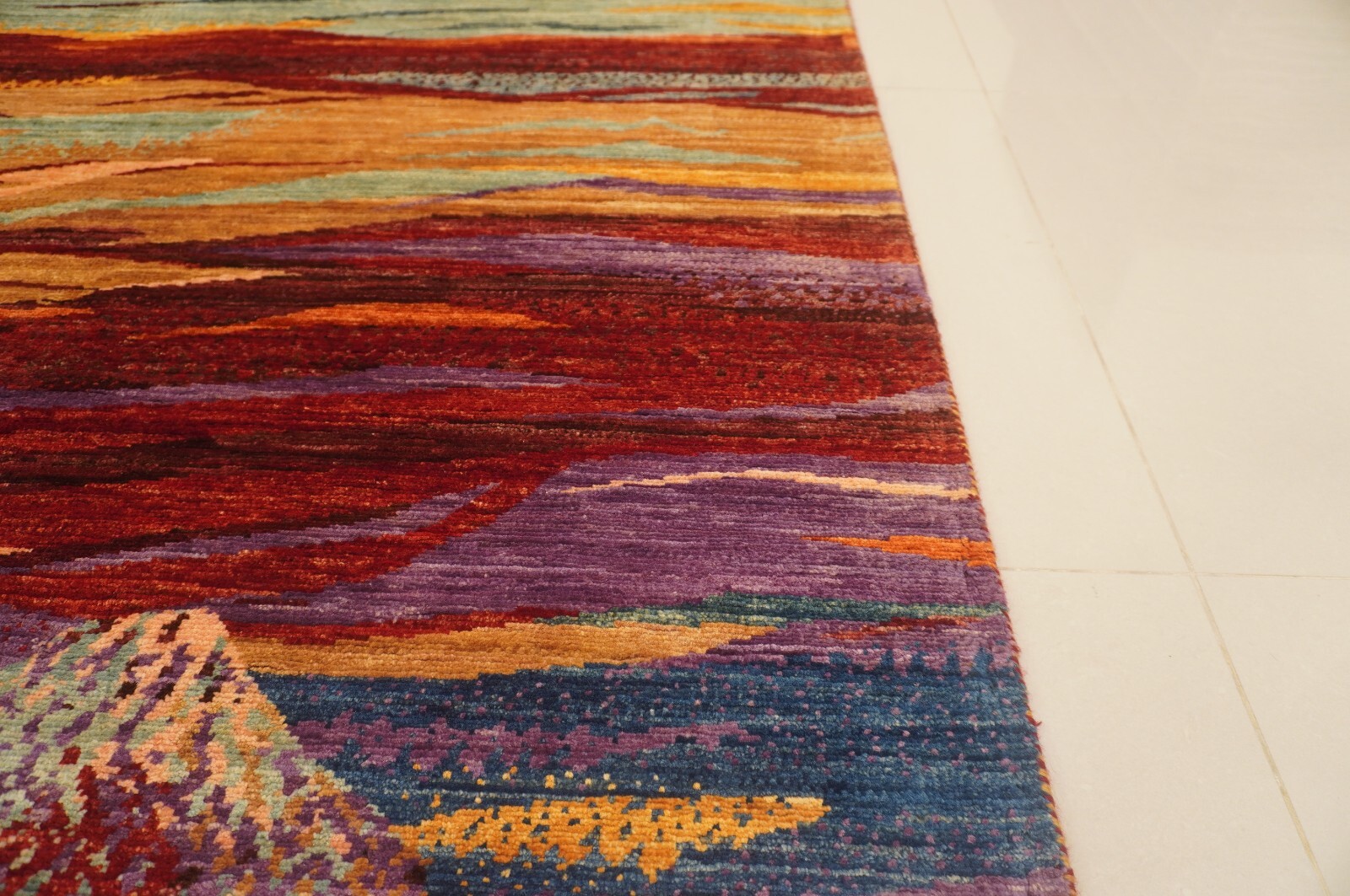 8 x 10 ft Multicolor Landscape Gabbeh Tribal Afghan Hand Knotted Wool Area Rug