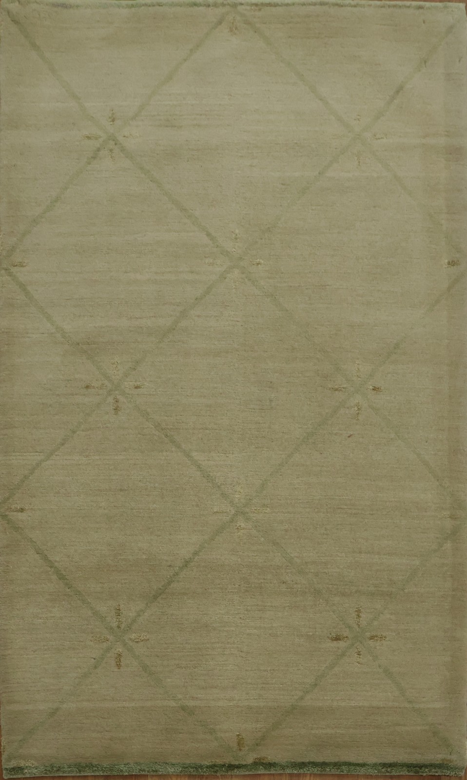 Green Nepalese Oriental Accent Rug 3×5 Hand-knotted Wool Modern Style Carpet